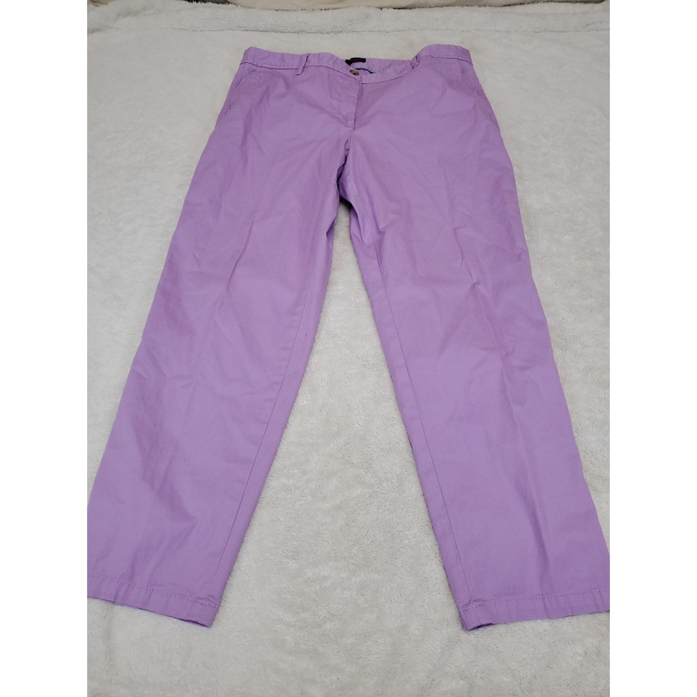 Talbots Lilac Purple Cotton Relaxed Chino Pants 14 Classic Casual Spring